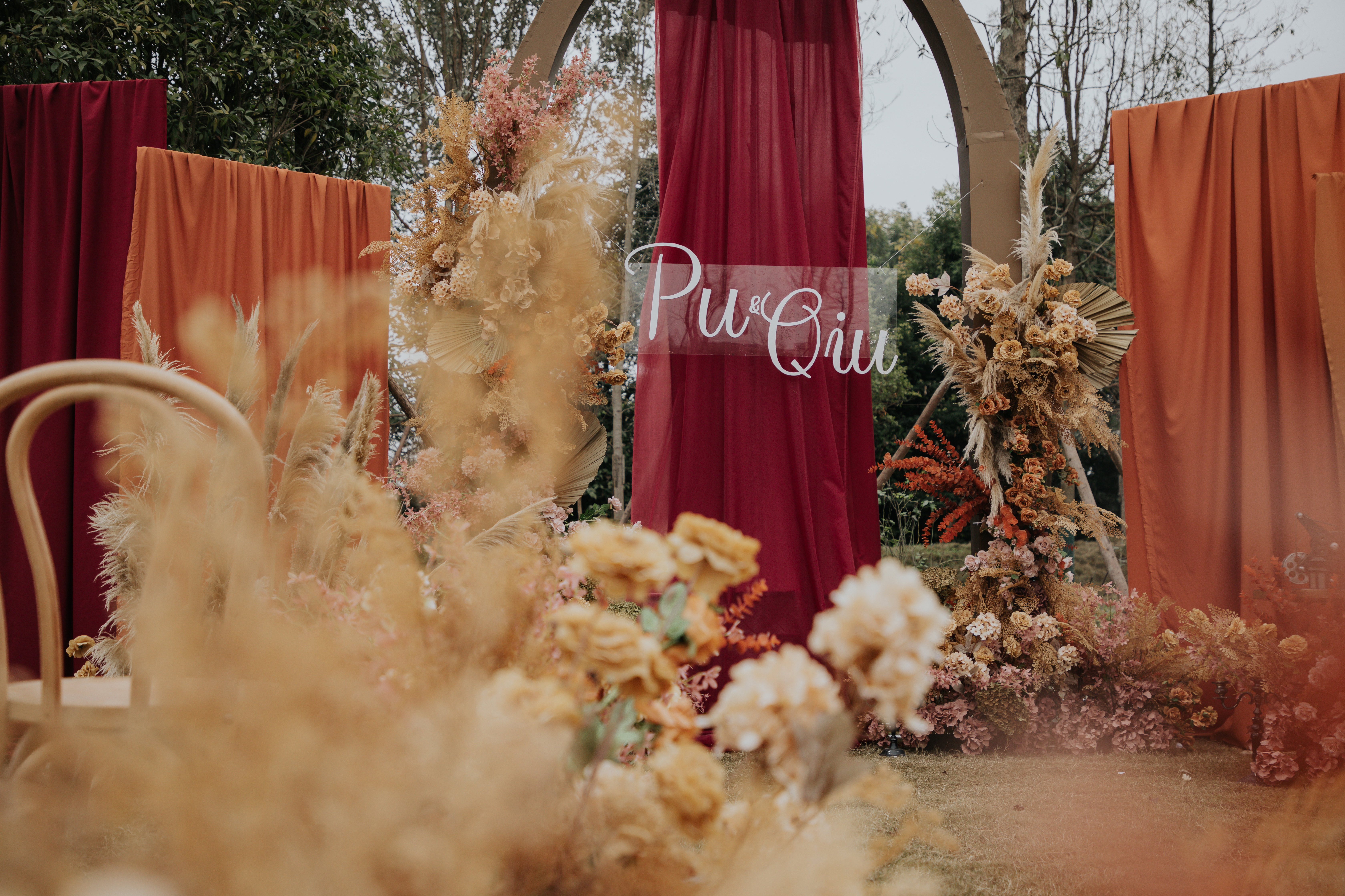 勃艮第红复古风主題婚禮